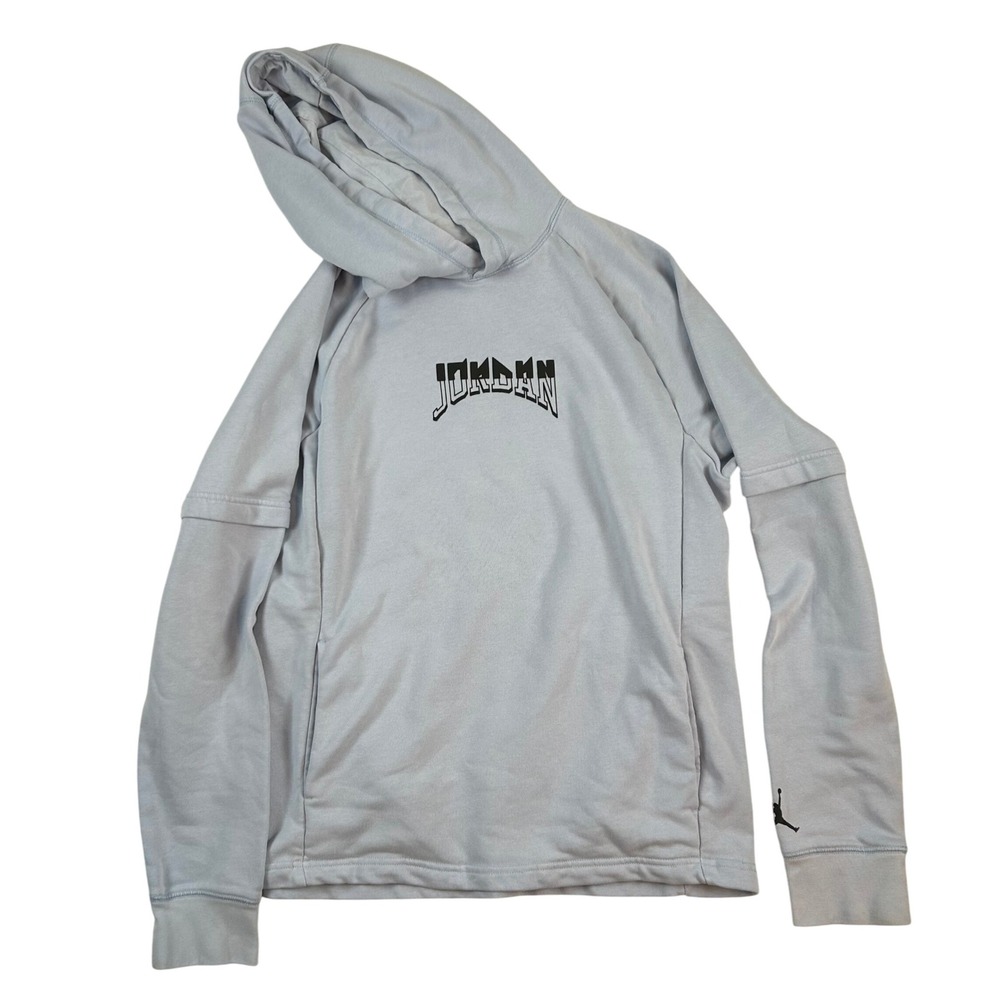Jordan Dri-FIT Pullover Hoodie‎ Men Gravitys Worst Nightmare Gray - Blue  Size M